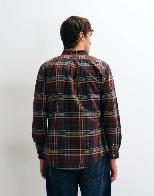 Polo Ralph Lauren camicia Oxford sport classica marrone e verde, 4 di 5