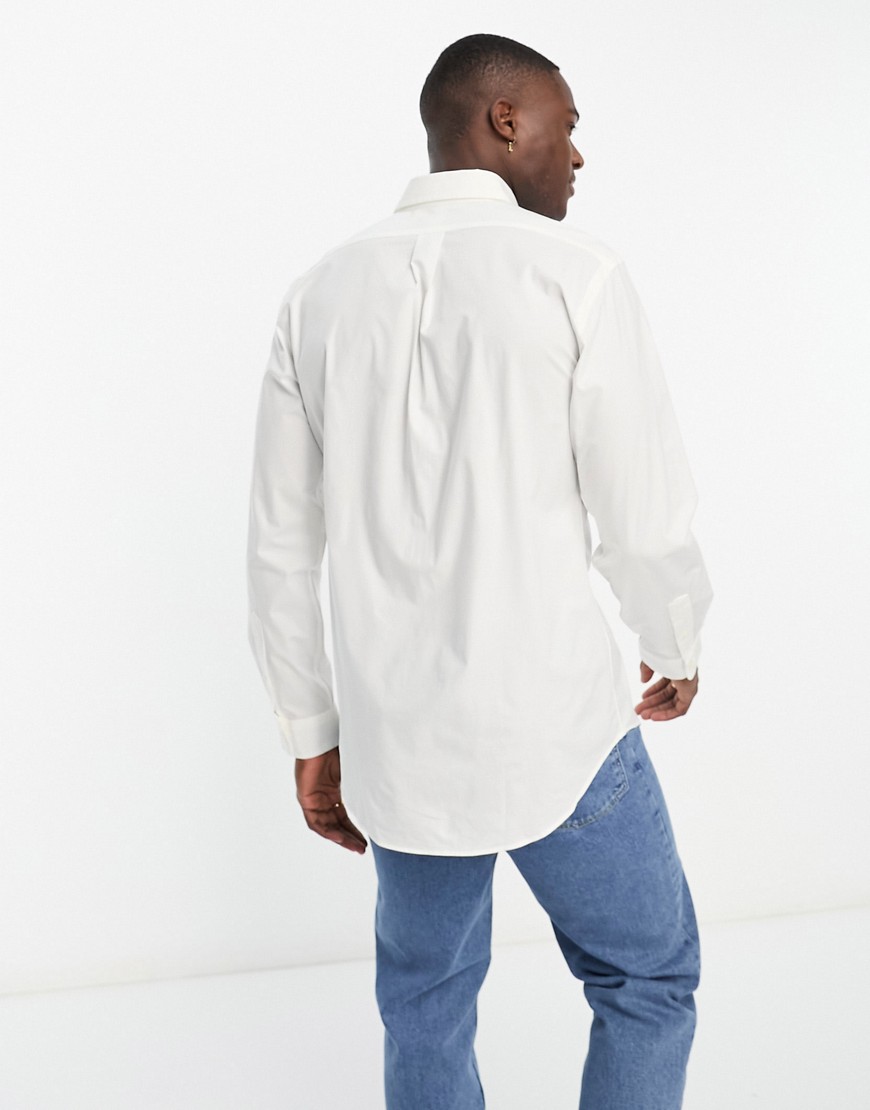 Camicia slim in popeline bianca con logo-Bianco - Polo Ralph Lauren Camicia donna  - immagine3