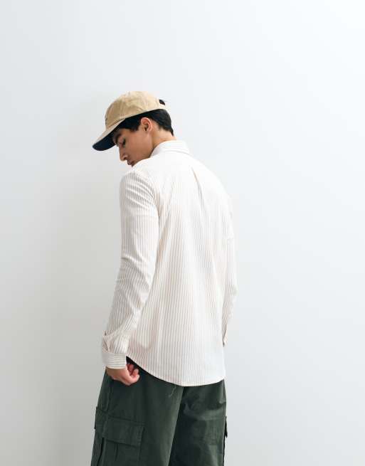 Polo Ralph Lauren - Camicia sportiva a maniche lunghe beige a righe, 4 di 5