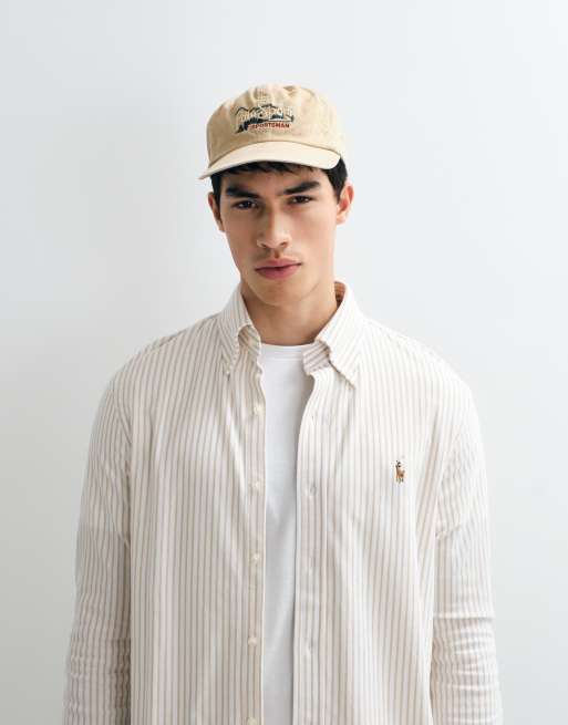 Polo Ralph Lauren - Camicia sportiva a maniche lunghe beige a righe, 5 di 5