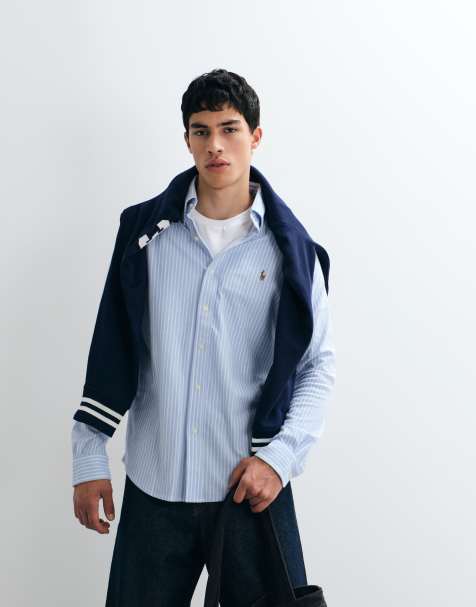 Polo Ralph Lauren - Camicia sportiva a maniche lunghe blu a righe - view 1