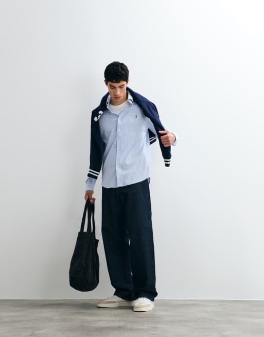 Polo Ralph Lauren - Camicia sportiva a maniche lunghe blu a righe, 2 di 5