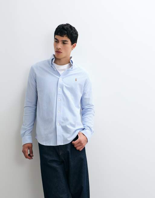 Polo Ralph Lauren - Camicia sportiva a maniche lunghe blu a righe, 5 di 5