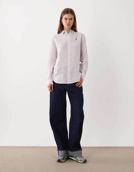 Polo Ralph Lauren - Camicia sportiva a maniche lunghe rosa chiaro, 2 di 4
