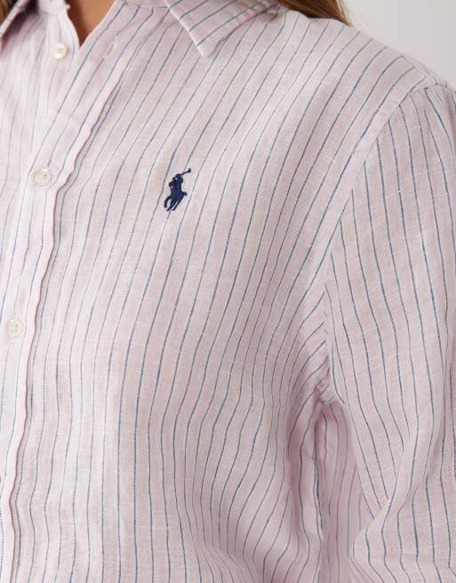 Polo Ralph Lauren - Camicia sportiva a maniche lunghe rosa chiaro, 3 di 4