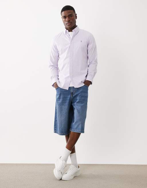 Polo Ralph Lauren - Camicia viola chiaro a righe con logo, 2 di 5