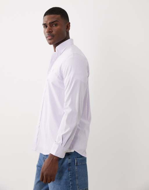 Polo Ralph Lauren - Camicia viola chiaro a righe con logo, 4 di 5