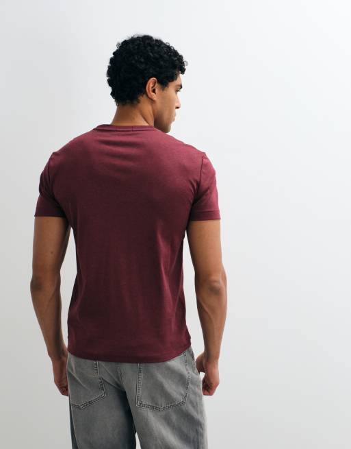 Polo Ralph Lauren camiseta de manga corta custom slim pima en burdeos, 3 de 5