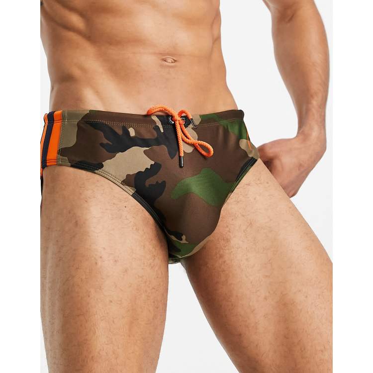 ASOS Briefs 3 Pack With Camo Print in Green for Men