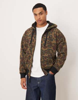 Polo Ralph Lauren camo zip hoodie in khaki-Green