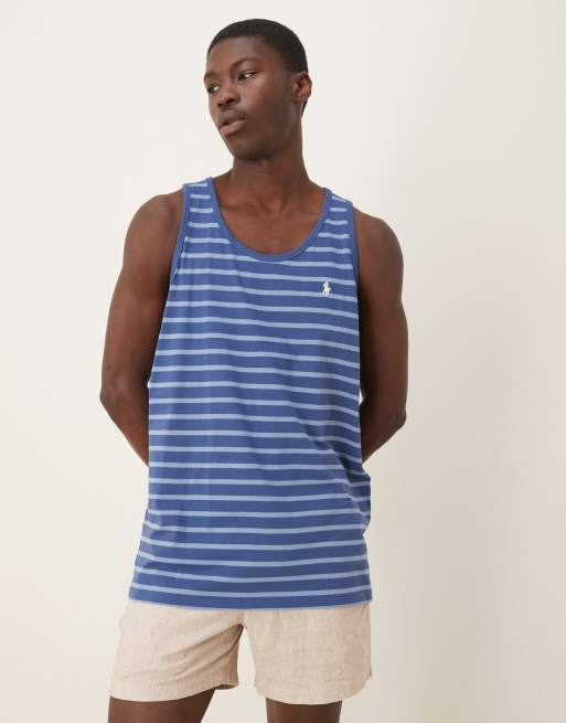 Polo Ralph Lauren - Canotta blu a righe con logo, 4 di 4
