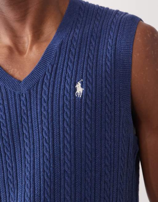 Polo Ralph Lauren - Canotta in cotone blu navy con logo iconico, 5 di 5