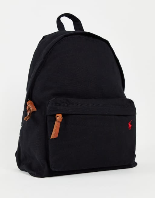 Polo Ralph Lauren canvas backpack in black with pony logo | ASOS