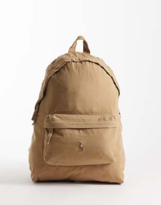 Polo Ralph Lauren Men's Brown Canvas Backpack In Rustic Tan