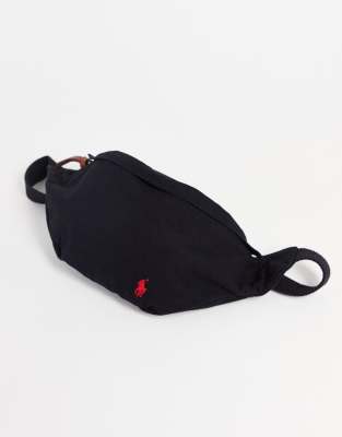 Polo Ralph Lauren canvas bum bag in black with pony logo ASOS