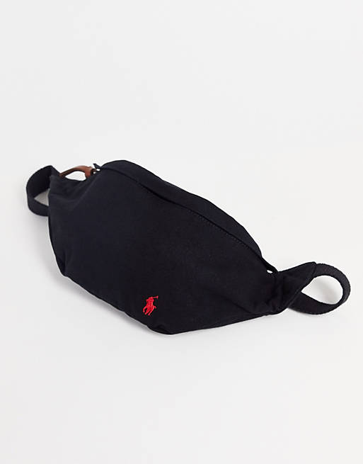 Polo Ralph Lauren canvas bum bag in black with pony logo