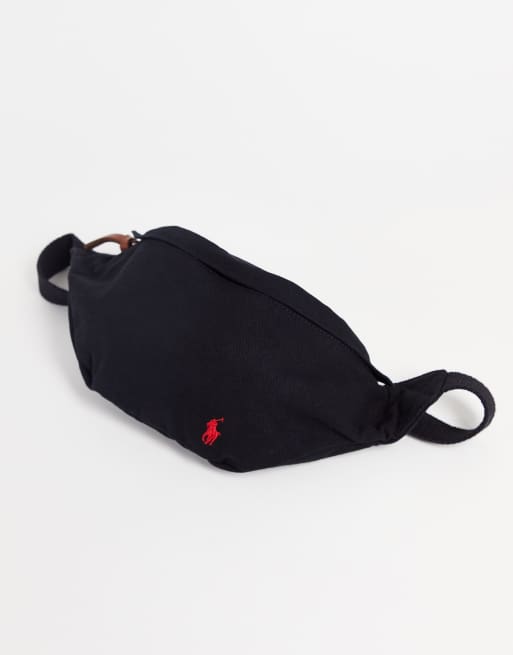 Polo Ralph Lauren canvas fanny pack in black with pony logo