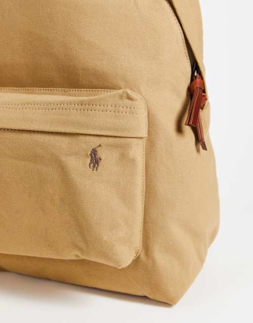 Polo Ralph Lauren – Canvas-Rucksack in Hellbraun mit Logo, 4 von 4