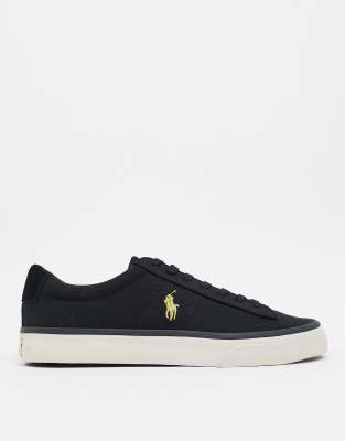 polo ralph lauren sayer canvas trainer black