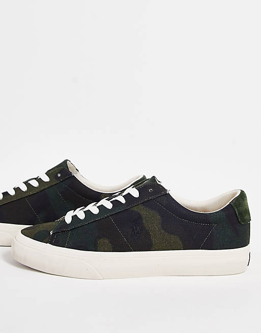 Polo Ralph Lauren canvas sayer trainer in camo print with pony logo | ASOS