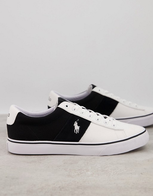 Polo Ralph Lauren canvas sayer trainer in white block with pony logo