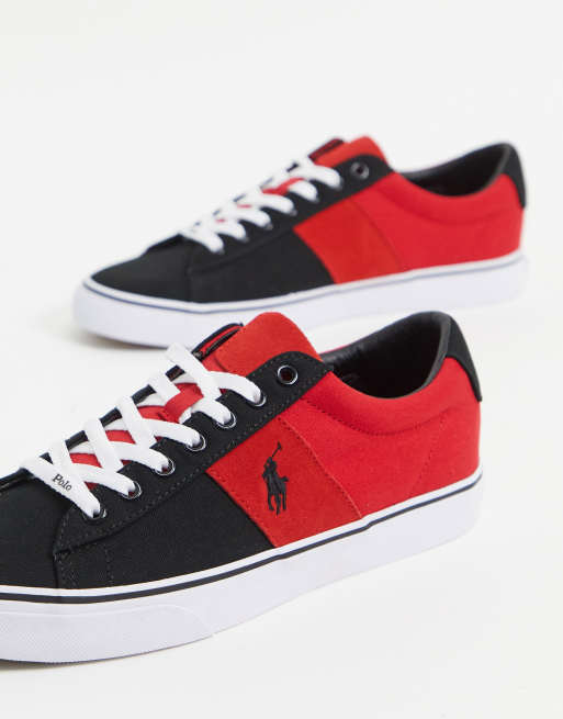 Polo Ralph Lauren canvas sneakers in red with pony logo | ASOS