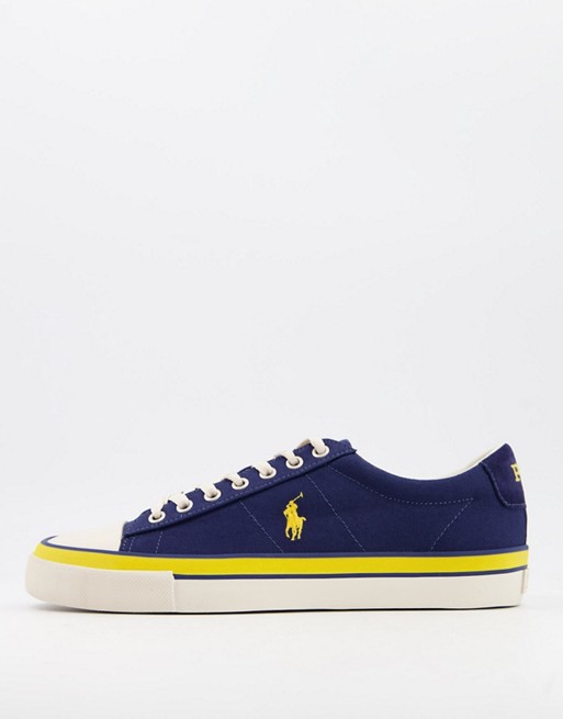 Polo Ralph Lauren canvas trainer in navy with pony logo