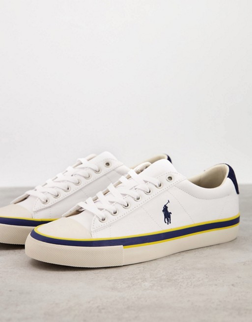 Polo Ralph Lauren canvas trainer in white with pony logo