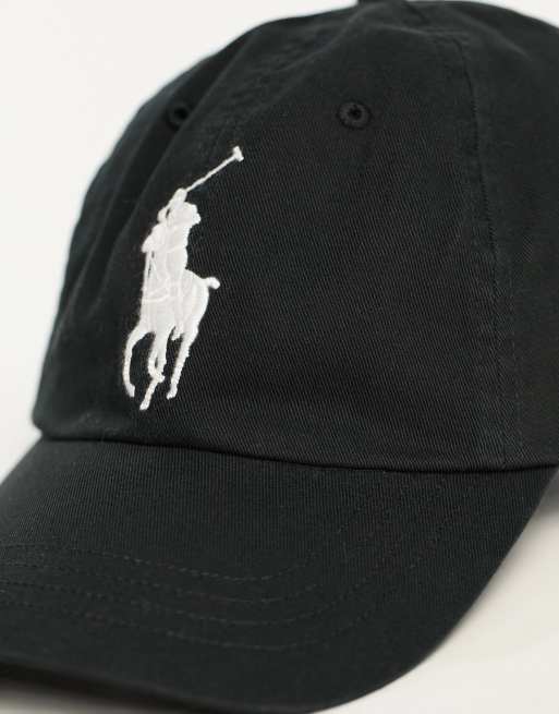 Polo Ralph Lauren cap in black with large pony logo ASOS