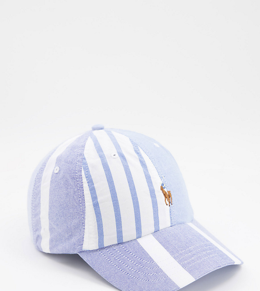Polo Ralph Lauren cap in blue stripe with pony logo-Blues