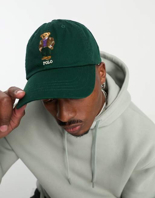 Polo Ralph Lauren cap in green with club bear logo ASOS