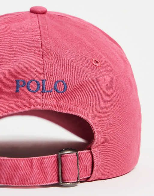 Polo Ralph Lauren cap in light red wash with pony logo, 3 of 4