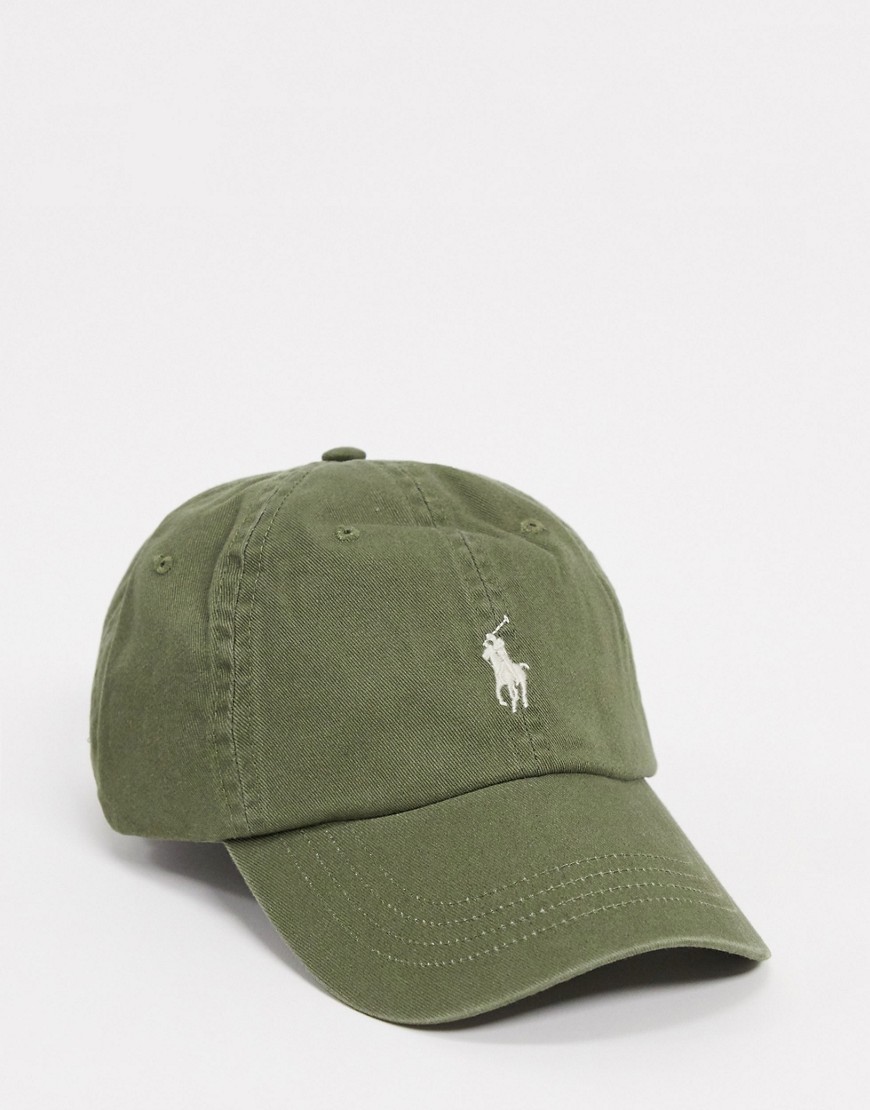 POLO RALPH LAUREN CAP IN OLIVE WITH CONTRASTING LOGO-GREEN,710673213046-US