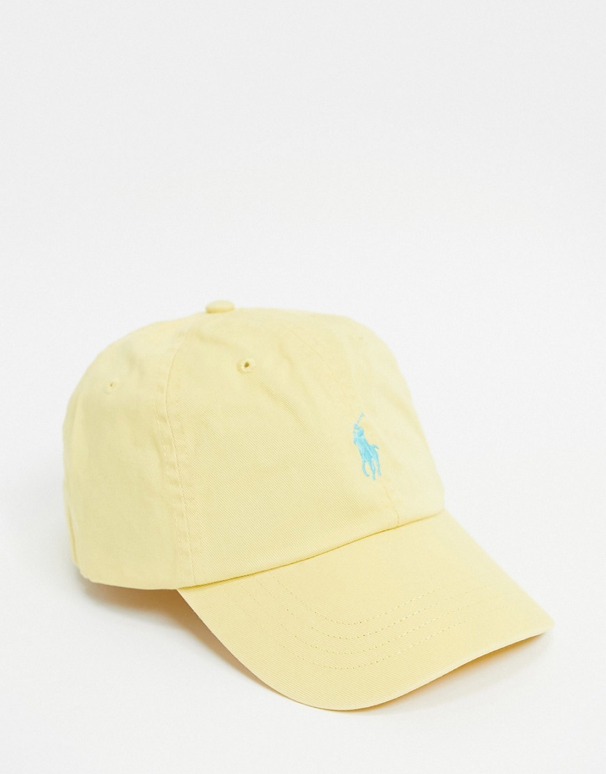 Polo Ralph Lauren Cap In Yellow With Polo Player Logo