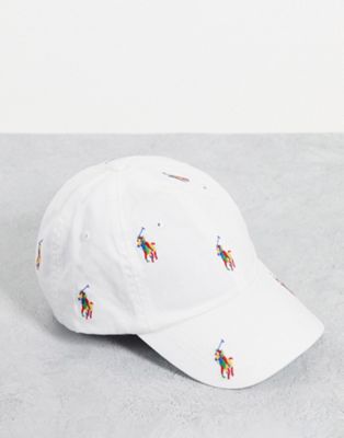 Polo Ralph Lauren cap with all over pony logo in white