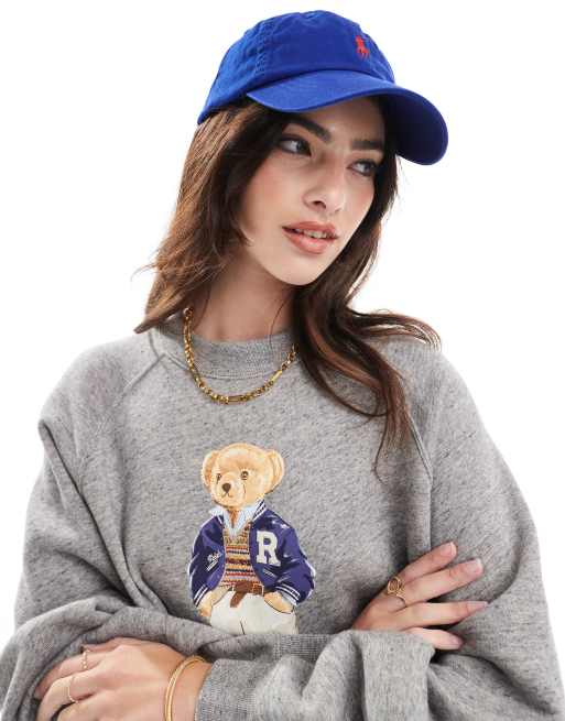 Polo Ralph Lauren cap with pony logo in bright blue, 3 of 4