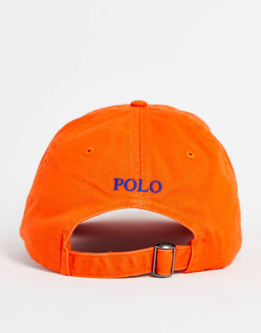 Polo Ralph Lauren cap with pony logo in orange red, 2 of 4