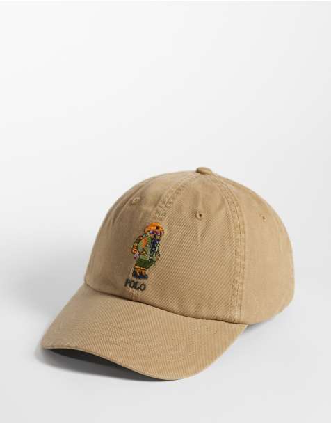 Polo Ralph Lauren cappellino con visiera ricamato con orso in beige Austin - view 1