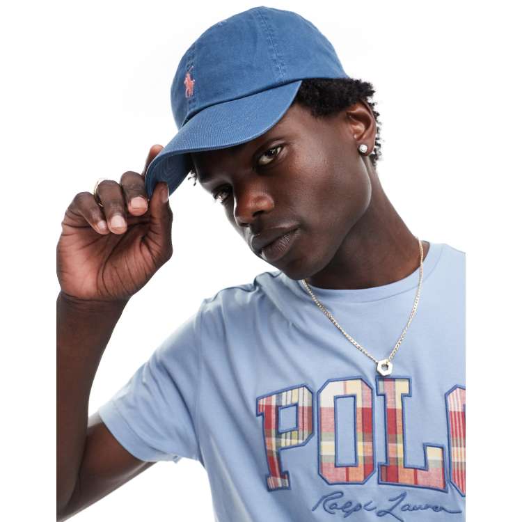 Polo Ralph Lauren Cappello con visiera e logo in twill blu medio ASOS