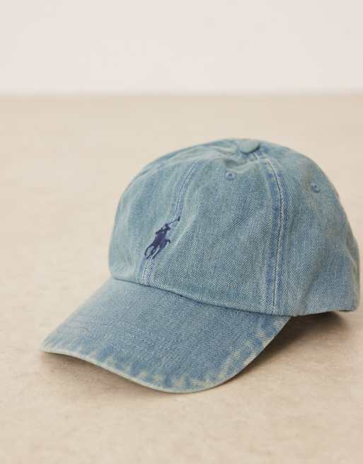 Polo Ralph Lauren - Cappello con visiera in denim lavaggio chiaro con logo, 2 di 3