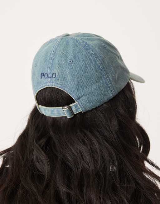 Polo Ralph Lauren - Cappello con visiera in denim lavaggio chiaro con logo, 3 di 3