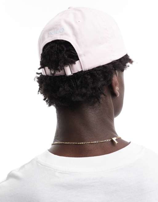 Polo Ralph Lauren - Cappello con visiera in twill rosa chiaro con logo, 3 di 4