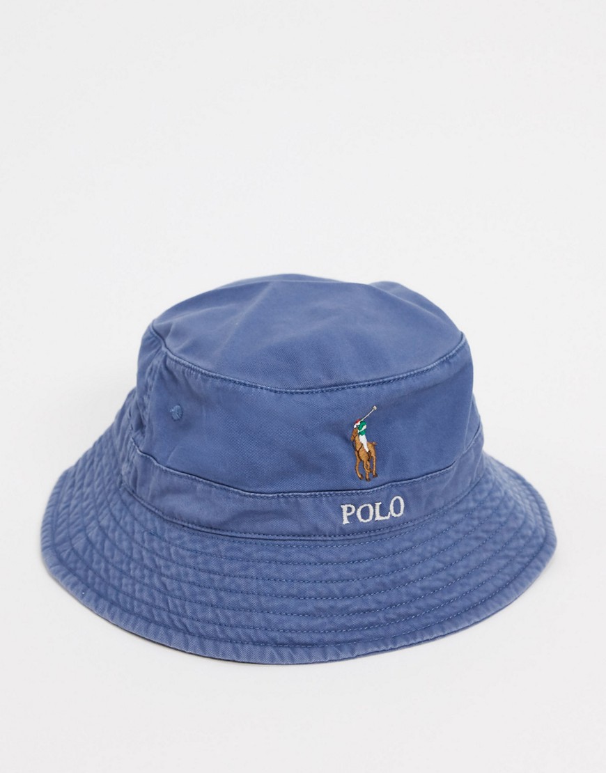 Polo Ralph Lauren - Cappello da pescatore blu navy con logo a cavallino