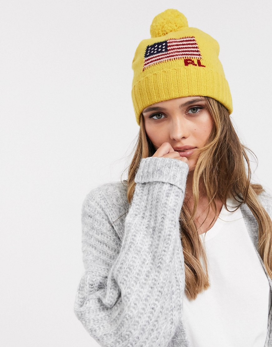 Polo Ralph Lauren - Cappello di lana con bandiera-Giallo