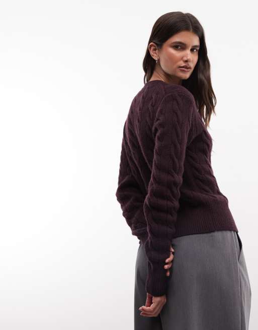 Polo Ralph Lauren Cardigan aus Woll-Cable-Strick mit Icon-Logo in Braun, 4 von 4