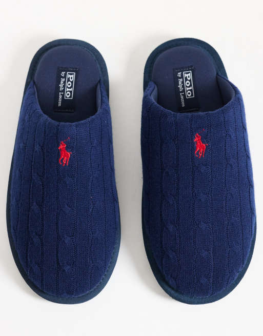 Polo Ralph Lauren Carey slippers i navy, 3 af 4