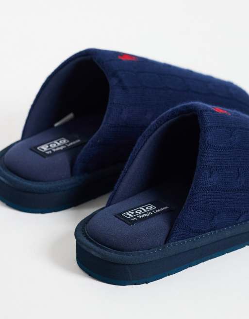 Polo Ralph Lauren Carey slippers i navy, 4 af 4