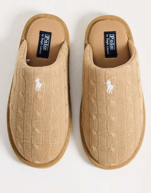 Polo Ralph Lauren Carey slippers in beige, 2 of 4