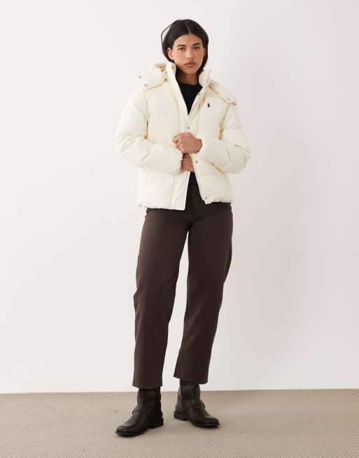 Polo Ralph Lauren - Carly - Gewatteerd donsjack met capuchon in crème, 3 van 4