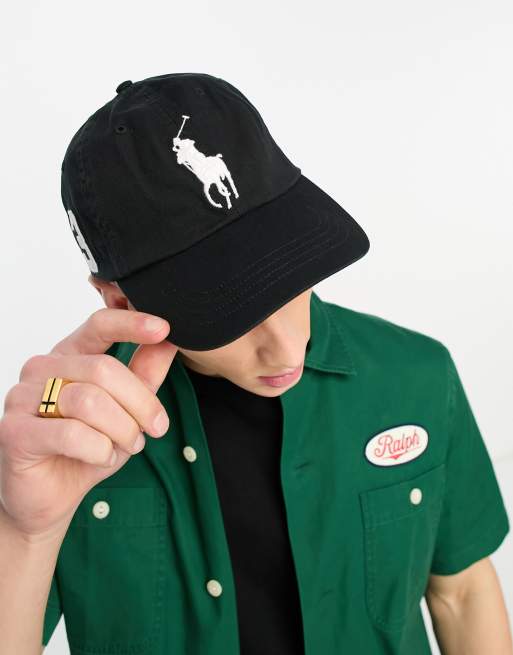 Polo Ralph Lauren Casquette avec grand logo poney Noir ASOS